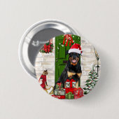 Rottweiler Dog Kerstmis Ronde Button 5,7 Cm (Voorkant /achterkant)