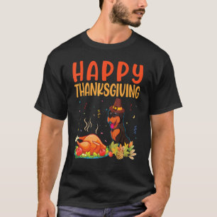 Rottweiler Dog Kijk Turkije Vleesdesh Happy Thanks T-shirt
