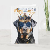 Rottweiler Dog King voor een dag grappige verjaard Kaart (Voorkant)