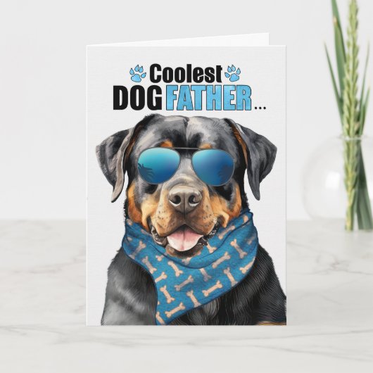 Rottweiler Dog Koudste pa Vaderdag Feestdagen Kaart (Voorkant)