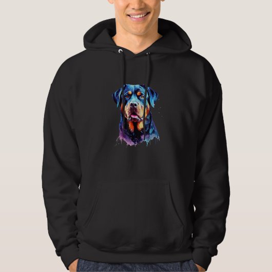 Rottweiler Dog Lover Rottie Portrait Hoodie (Voorkant)