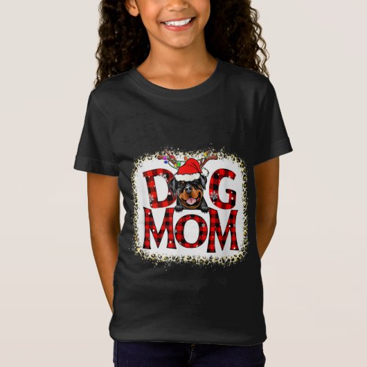 Rottweiler Dog mam Buffalo Pset Xmas Pajama Reind T-shirt (Voorkant)
