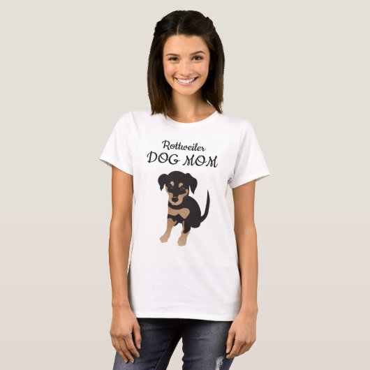 Rottweiler Dog Mam Puppy Illustratie T-shirt (Voorkant volledig)