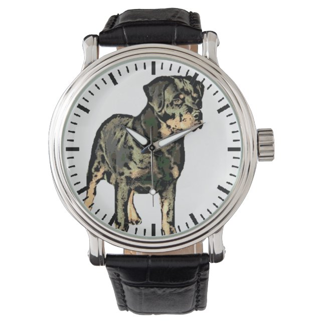Rottweiler Dog Mannen mode Horloge (Voorkant)
