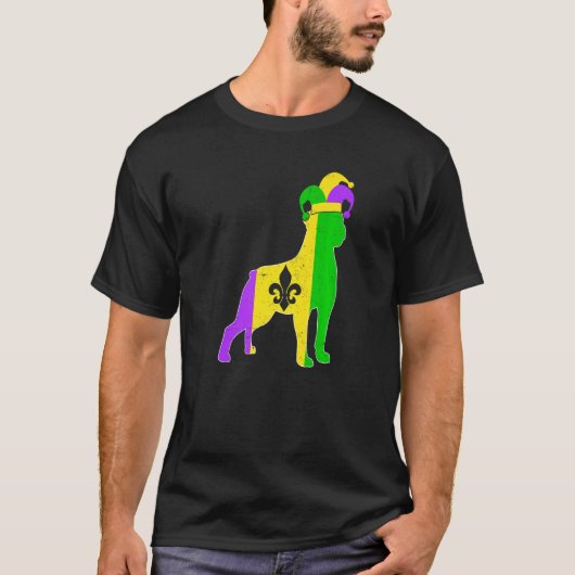 Rottweiler Dog Mardi Gras Carnivals Funny Puppy Je T-shirt (Voorkant)