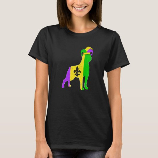 Rottweiler Dog Mardi Gras Carnivals Funny Puppy Je T-shirt (Voorkant)