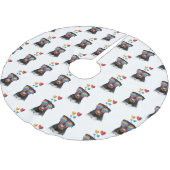 Rottweiler Dog met Hearts Valentijnsdag Kerstboom Rok (Gekanteld)