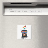 Rottweiler Dog met Hearts Valentijnsdag Magneet (Insitu (Vaatwasser))