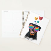 Rottweiler Dog met Hearts Valentijnsdag Planner (Display)