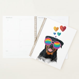 Rottweiler Dog met Hearts Valentijnsdag Planner