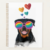 Rottweiler Dog met Hearts Valentijnsdag Planner (Voorkant)