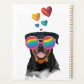 Rottweiler Dog met Hearts Valentijnsdag Planner (Achterkant)