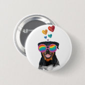 Rottweiler Dog met Hearts Valentijnsdag Ronde Button 5,7 Cm (Voorkant /achterkant)