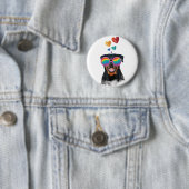 Rottweiler Dog met Hearts Valentijnsdag Ronde Button 5,7 Cm (In situ)