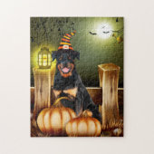 Rottweiler Dog met Heks Pet Halloween Legpuzzel