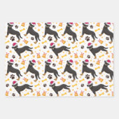Rottweiler Dog met Kerstmis Inpakpapier Vel (Voorkant 3)