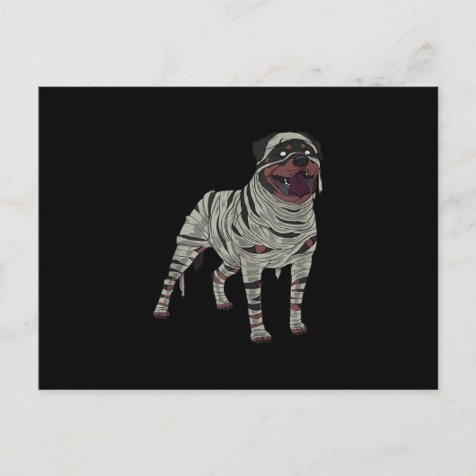 Rottweiler Dog Mummy Halloween Costume Hondenliefh Aankondigingskaart (Voorkant)
