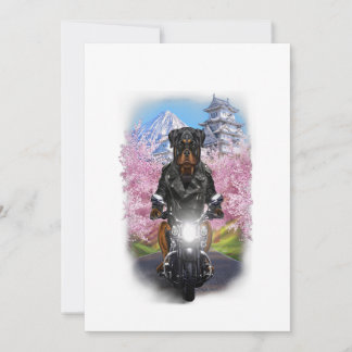 rottweiler dog on motorcycle tour japanese gifts aankondiging