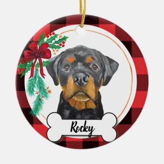 Rottweiler Dog Ornament (Voorkant)