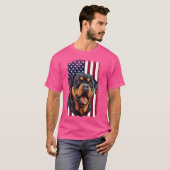 Rottweiler Dog Patriotic Outfit Amerikaanse vlag 4 T-shirt (Voorkant volledig)