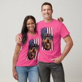 Rottweiler Dog Patriotic Outfit Amerikaanse vlag 4 T-shirt (Unisex)