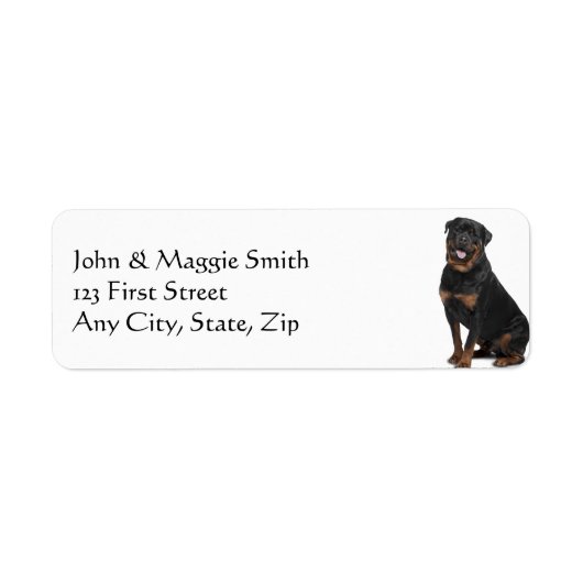 Rottweiler Dog Pet Animal Etiket (Voorkant)