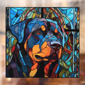 Rottweiler Dog Pet Faux Glas in lood Raamsticker (Vel 2)