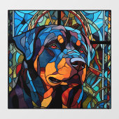 Rottweiler Dog Pet Faux Glas in lood Raamsticker (Vel)
