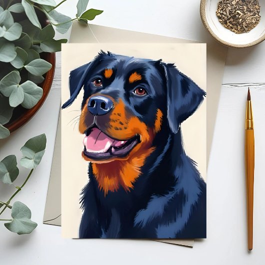 Rottweiler Dog Pet Painting Briefkaart