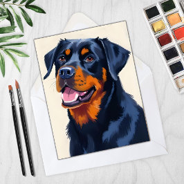 Rottweiler Dog Pet Painting Kaart