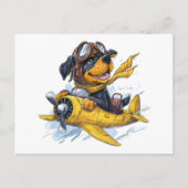 Rottweiler Dog Pilot Vliegtuig Briefkaart (Voorkant)