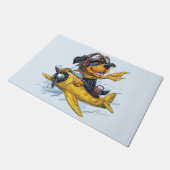 Rottweiler Dog Pilot Vliegtuig Deurmat (Schuin)