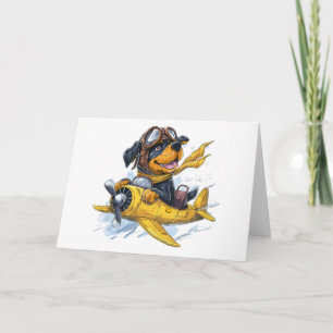 Rottweiler Dog Pilot Vliegtuig Kaart