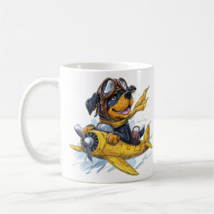 Rottweiler Dog Pilot Vliegtuig Koffiemok