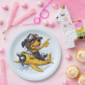 Rottweiler Dog Pilot Vliegtuig Papieren Bordje (Feest)