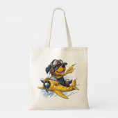 Rottweiler Dog Pilot Vliegtuig Tote Bag (Achterkant)