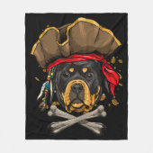 Rottweiler Dog Pirate Jolly Roger Flag Crossbones Fleece Deken (Voorkant)
