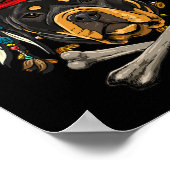 Rottweiler Dog Pirate Jolly Roger Flag Crossbones Poster (Hoek)