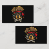 Rottweiler Dog Pirate Jolly Roger Flag Crossbones Visitekaartje (Voorkant / Achterkant)