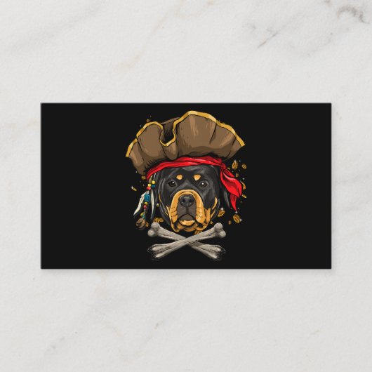 Rottweiler Dog Pirate Jolly Roger Flag Crossbones Visitekaartje (Voorkant)