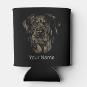 Rottweiler Dog  Portret Rottie Design Blikjeskoeler (Achterkant)
