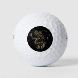 Rottweiler Dog  Portret Rottie Design Golfballen