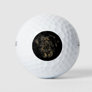Rottweiler Dog Portret Rottie Design Golfballen