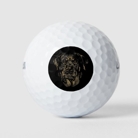 Rottweiler Dog  Portret Rottie Design Golfballen (Voorkant)
