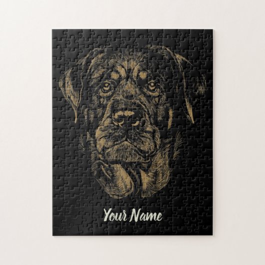 Rottweiler Dog  Portret Rottie Design Legpuzzel (Verticaal)