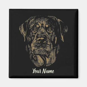 Rottweiler Dog Portret Rottie Design Magneet