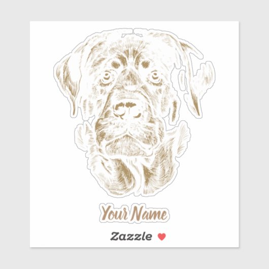 Rottweiler Dog Portret Rottie Design Sticker (Vel)