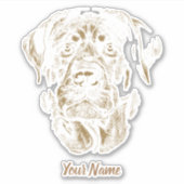 Rottweiler Dog Portret Rottie Design Sticker (Voorkant)