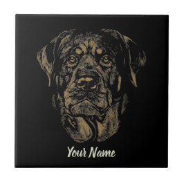 Rottweiler Dog  Portret Rottie Design Tegeltje