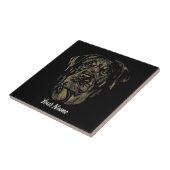 Rottweiler Dog  Portret Rottie Design Tegeltje (Zijkant)